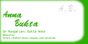 anna bukta business card